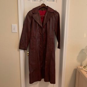 Vintage Oxblood Leather Coat